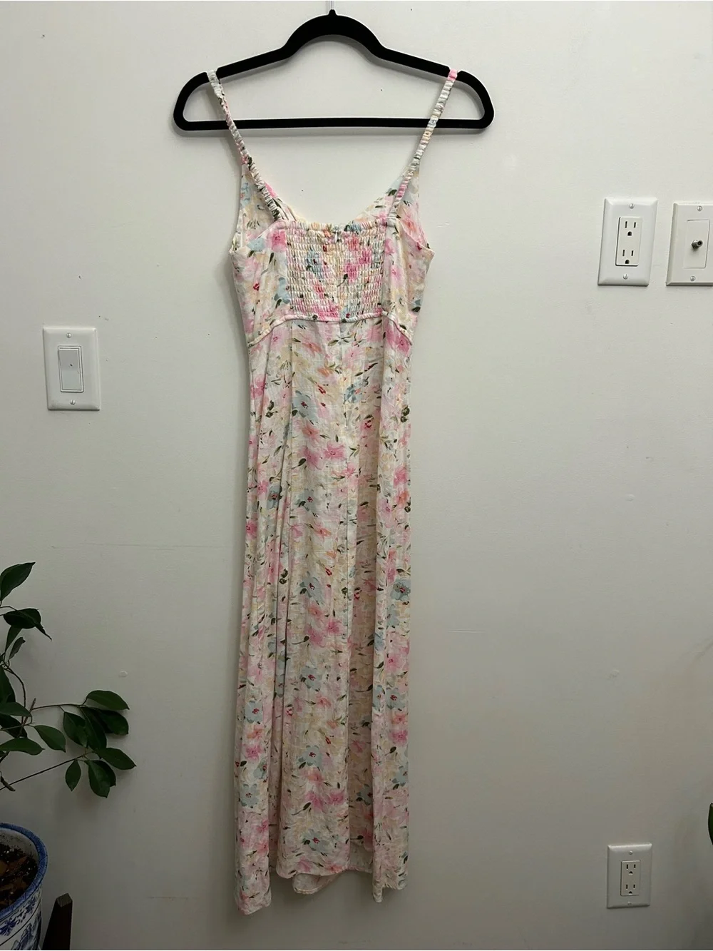 Dex Pastel Floral Twist Front Linen Dress Feminine Fairycore - Picture 3 of 11